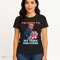 Disc Golf Funny Hit Trees And Curse Retro Disc Golf Women's T-Shirt thumb 4