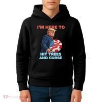 Disc Golf Funny Hit Trees And Curse Retro Disc Golf Kids Hoodie thumb 4