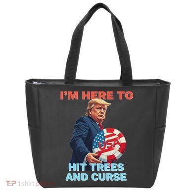 Disc Golf Funny Hit Trees And Curse Retro Disc Golf Tote Bag