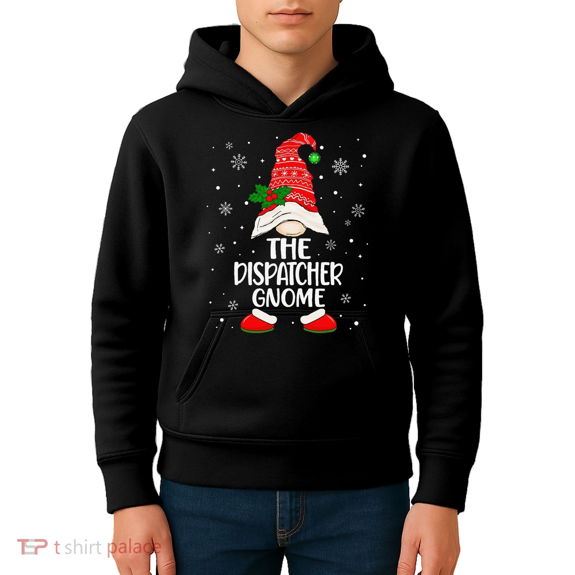Dispatcher Gnome Funny Dispatch Christmas Pajama.png Kids Hoodie