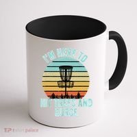 Disc Golf Funny Hit Trees And Curse Retro Disc Golf Gi T Coffee Mug thumb 1
