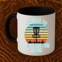 Disc Golf Funny Hit Trees And Curse Retro Disc Golf Gi T Coffee Mug thumb 2