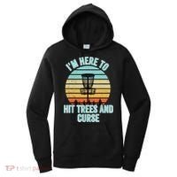 Disc Golf Funny Hit Trees And Curse Retro Disc Golf Gi T Women's Hoodie thumb 0