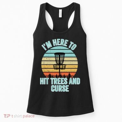 Disc Golf Funny Hit Trees And Curse Retro Disc Golf Gi T Women's Tank Top