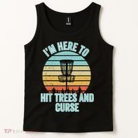 Disc Golf Funny Hit Trees And Curse Retro Disc Golf Gi T Tank Top thumb 2