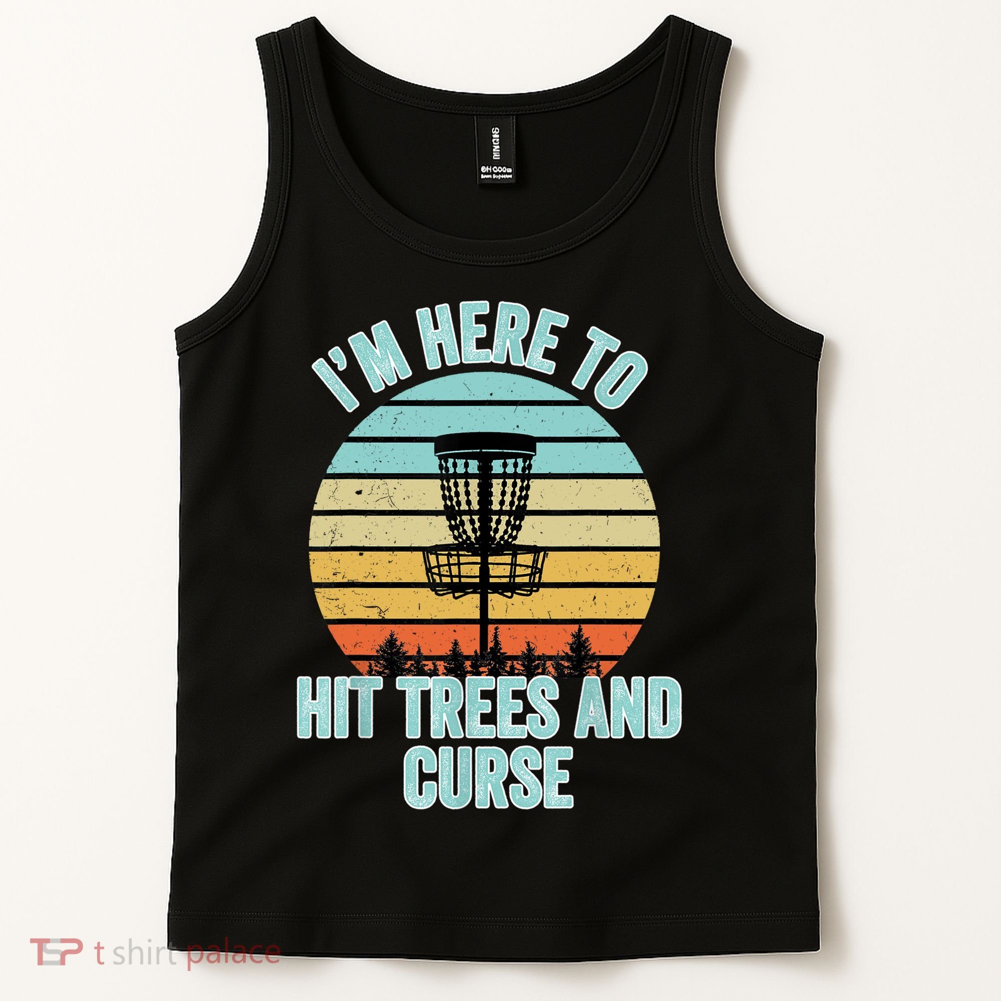 Disc Golf Funny Hit Trees And Curse Retro Disc Golf Gi T Tank Top
