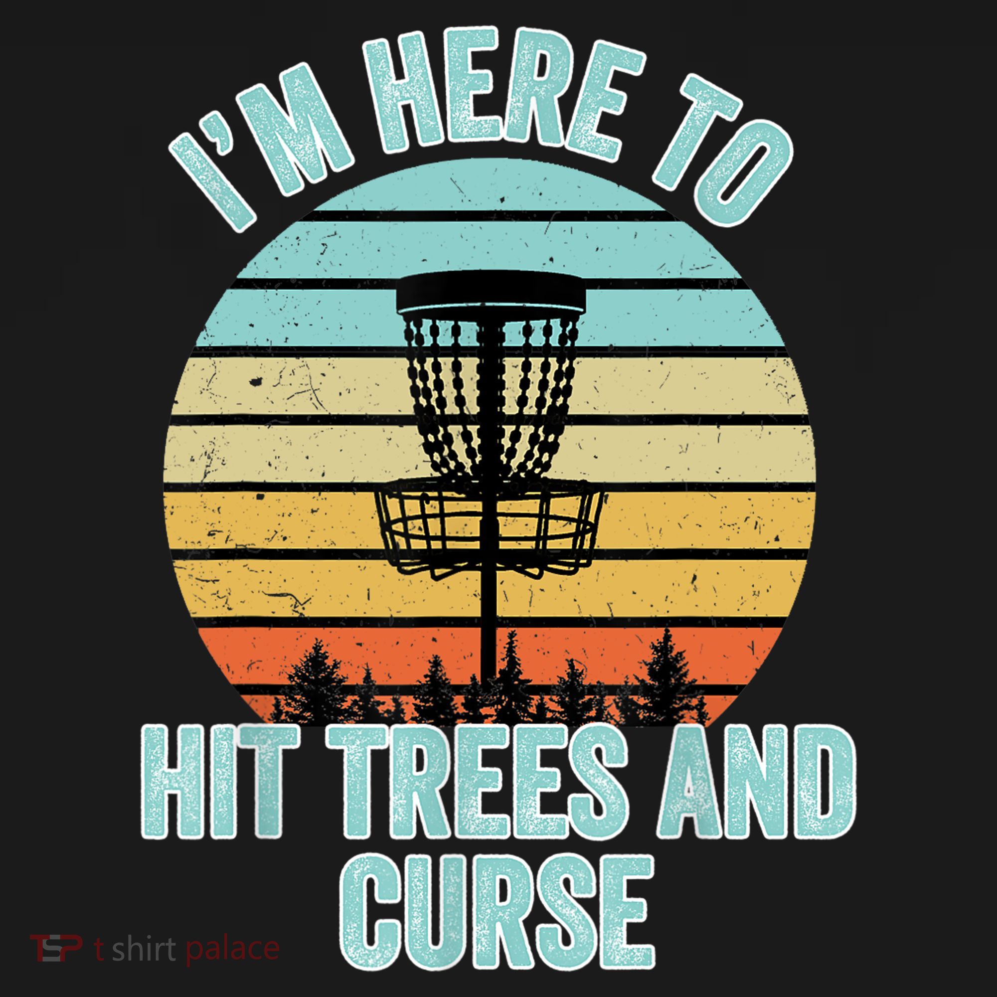 Disc Golf Funny Hit Trees And Curse Retro Disc Golf Gi T Women's Long Sleeve Shirt