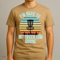Disc Golf Funny Hit Trees And Curse Retro Disc Golf Gi T T-Shirt thumb 3