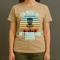 Disc Golf Funny Hit Trees And Curse Retro Disc Golf Gi T T-Shirt thumb 4