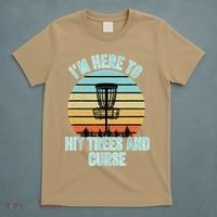Disc Golf Funny Hit Trees And Curse Retro Disc Golf Gi T T-Shirt thumb 5