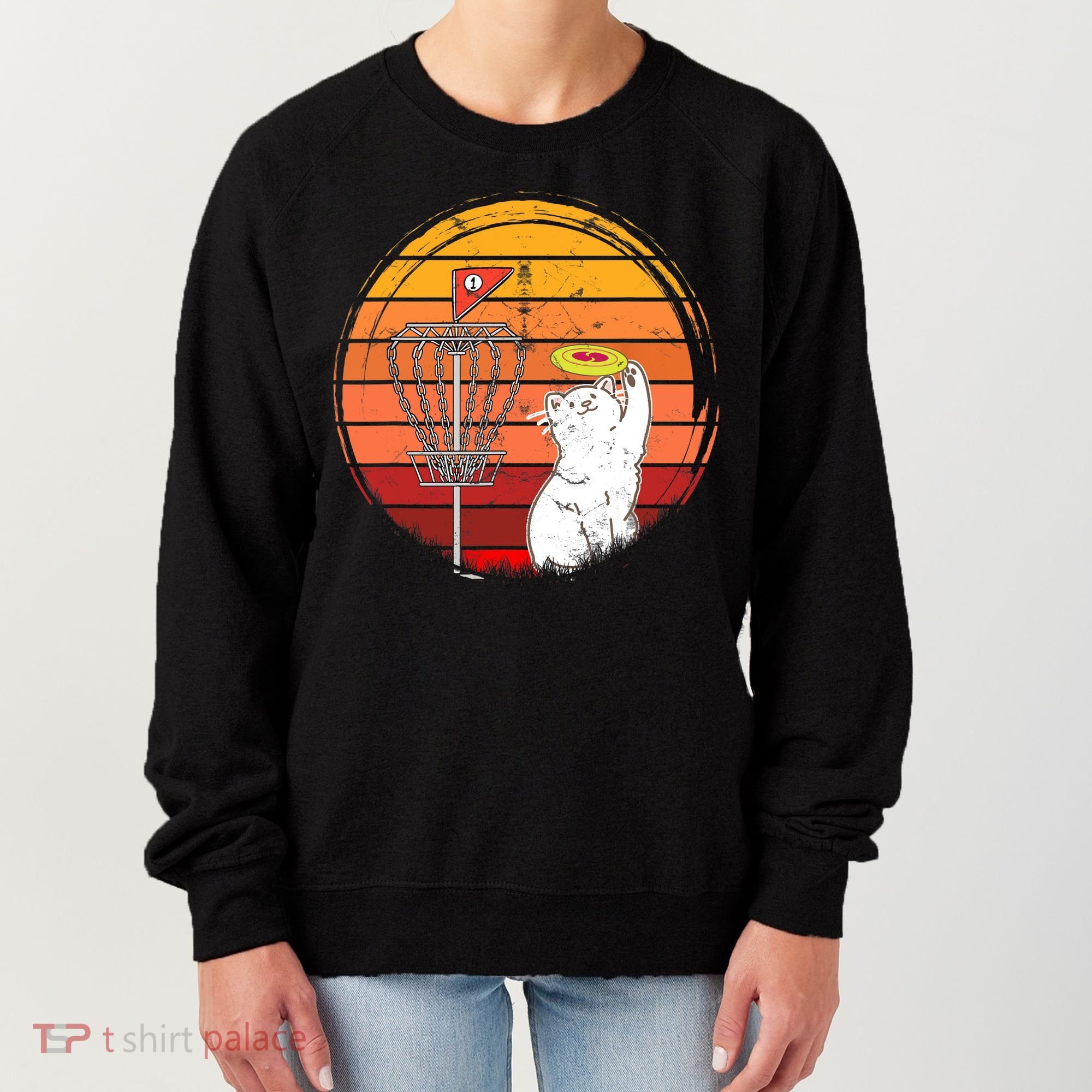 Disc Golf Frisbee Golf Disc Sport Players Cute Cat Lovers Women's Sweatshirt