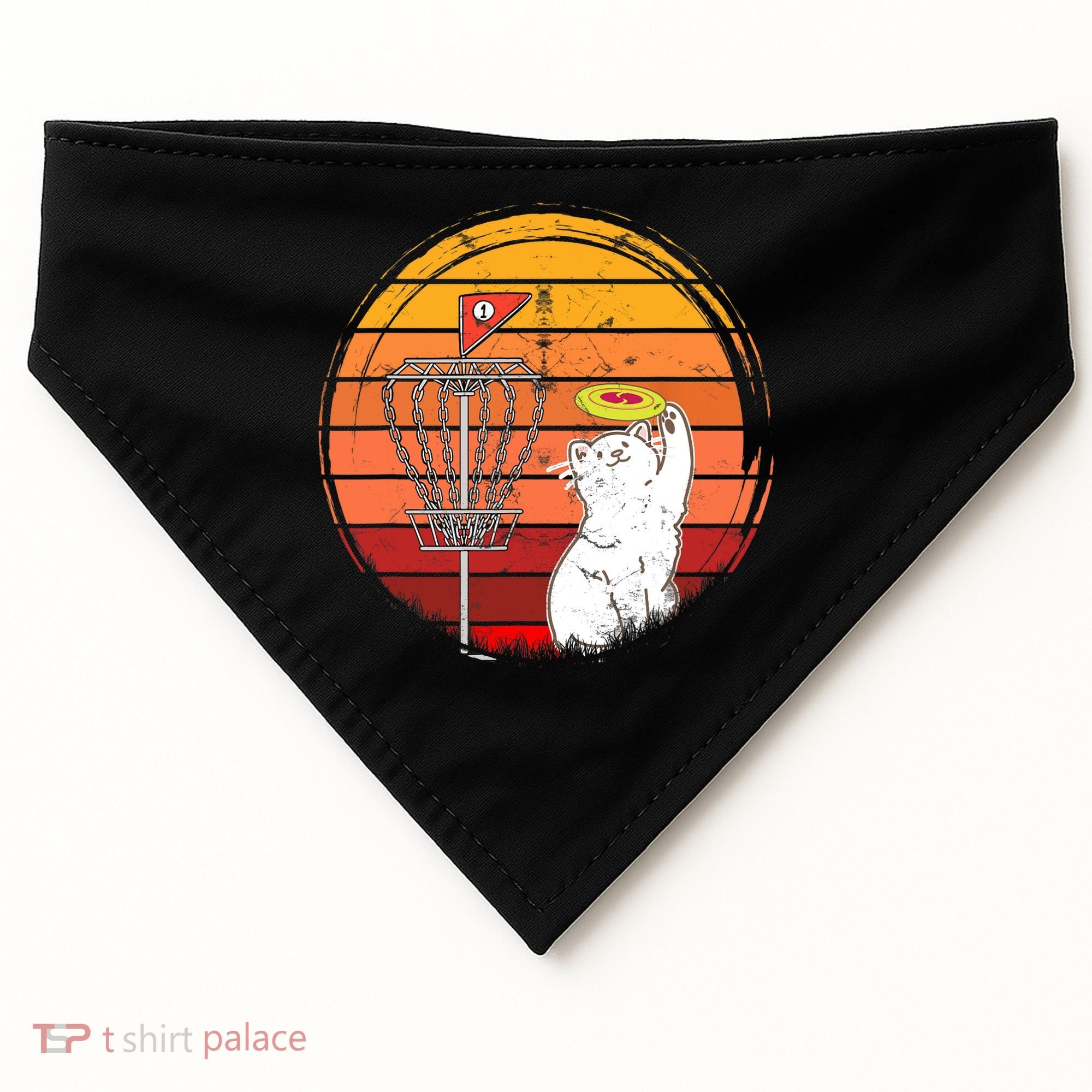 Disc Golf Frisbee Golf Disc Sport Players Cute Cat Lovers USA-Made Doggie Bandana
