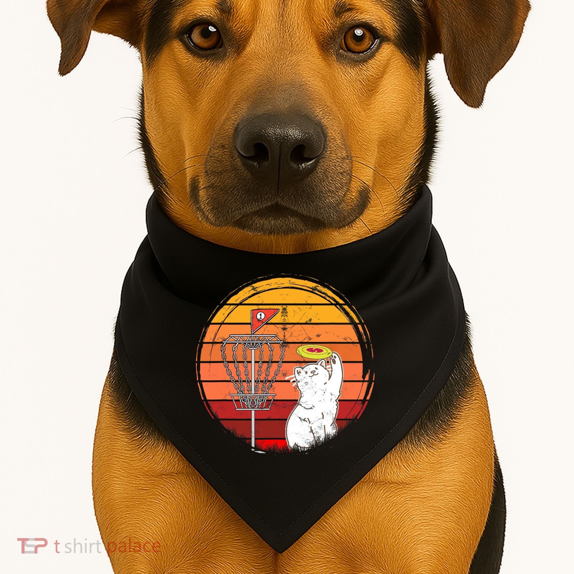 Disc Golf Frisbee Golf Disc Sport Players Cute Cat Lovers USA-Made Doggie Bandana