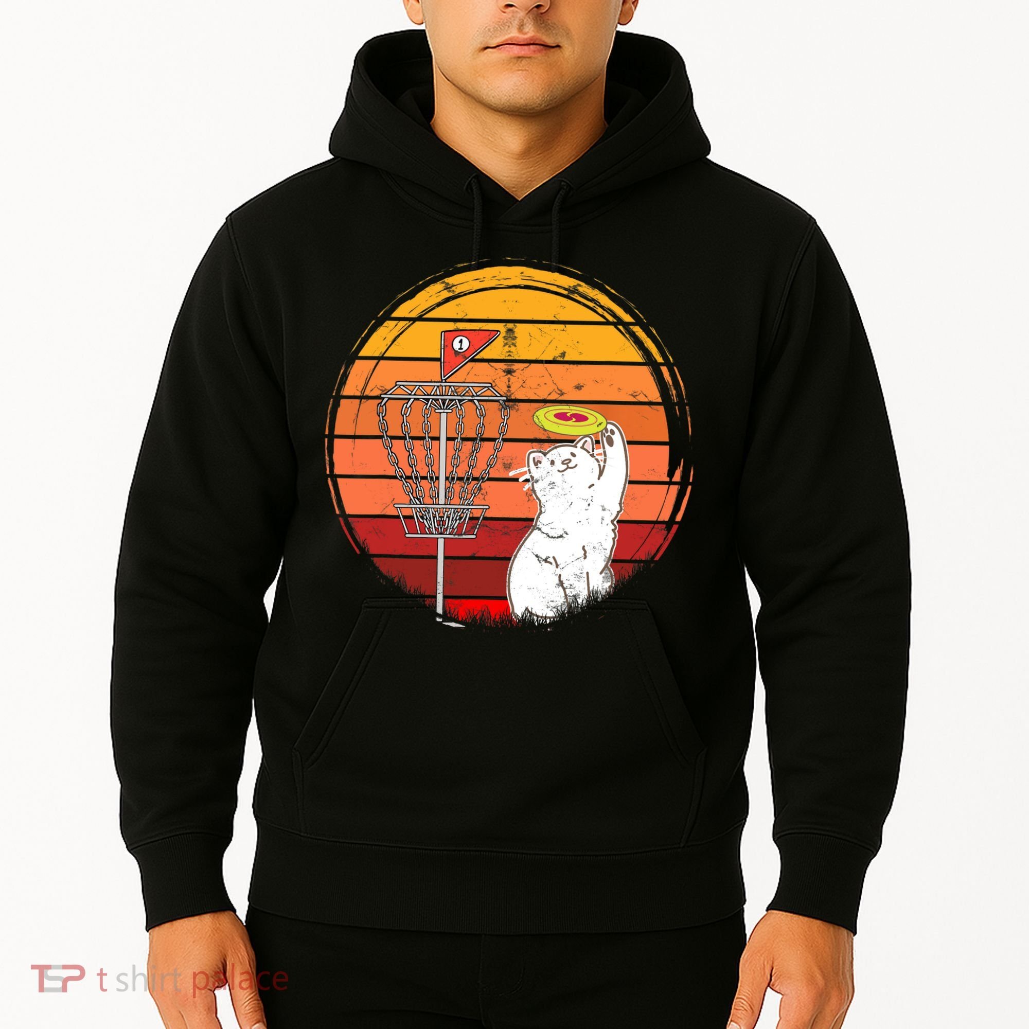 Disc Golf Frisbee Golf Disc Sport Players Cute Cat Lovers Hoodie