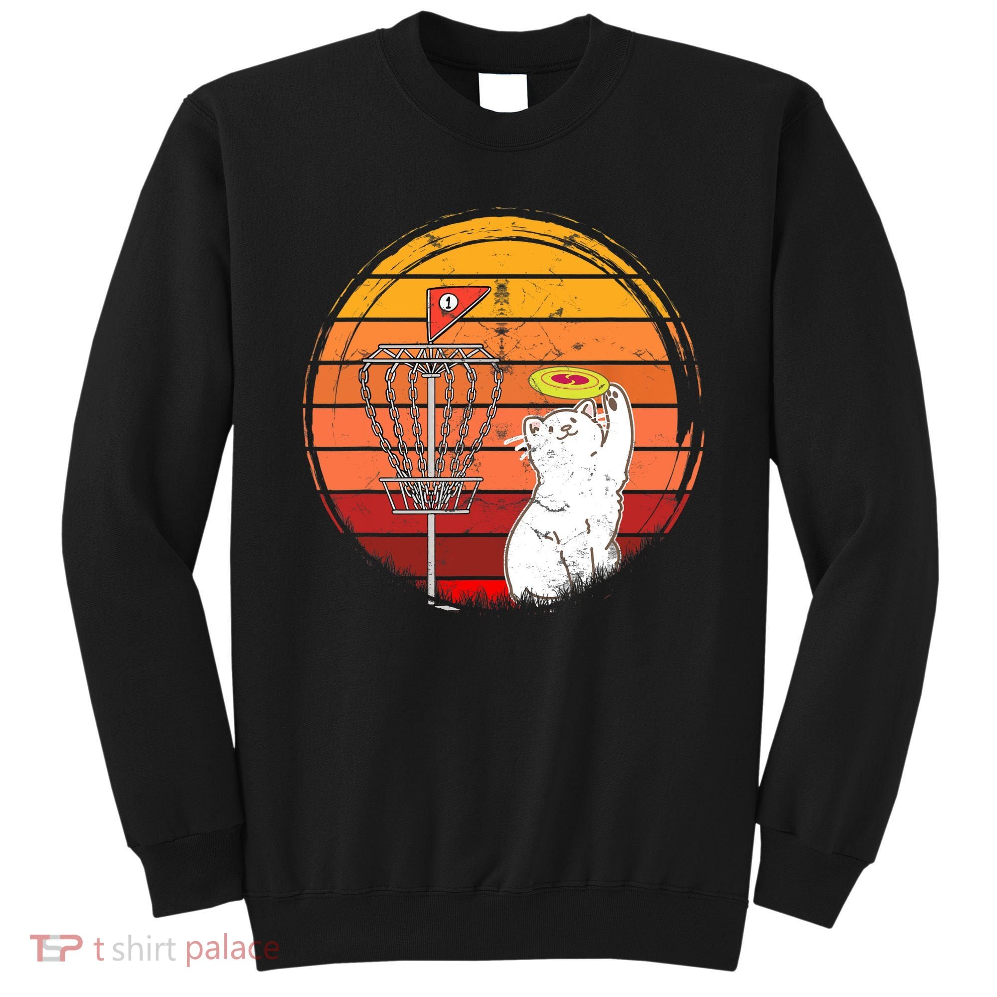 Disc Golf Frisbee Golf Disc Sport Players Cute Cat Lovers Sweatshirt