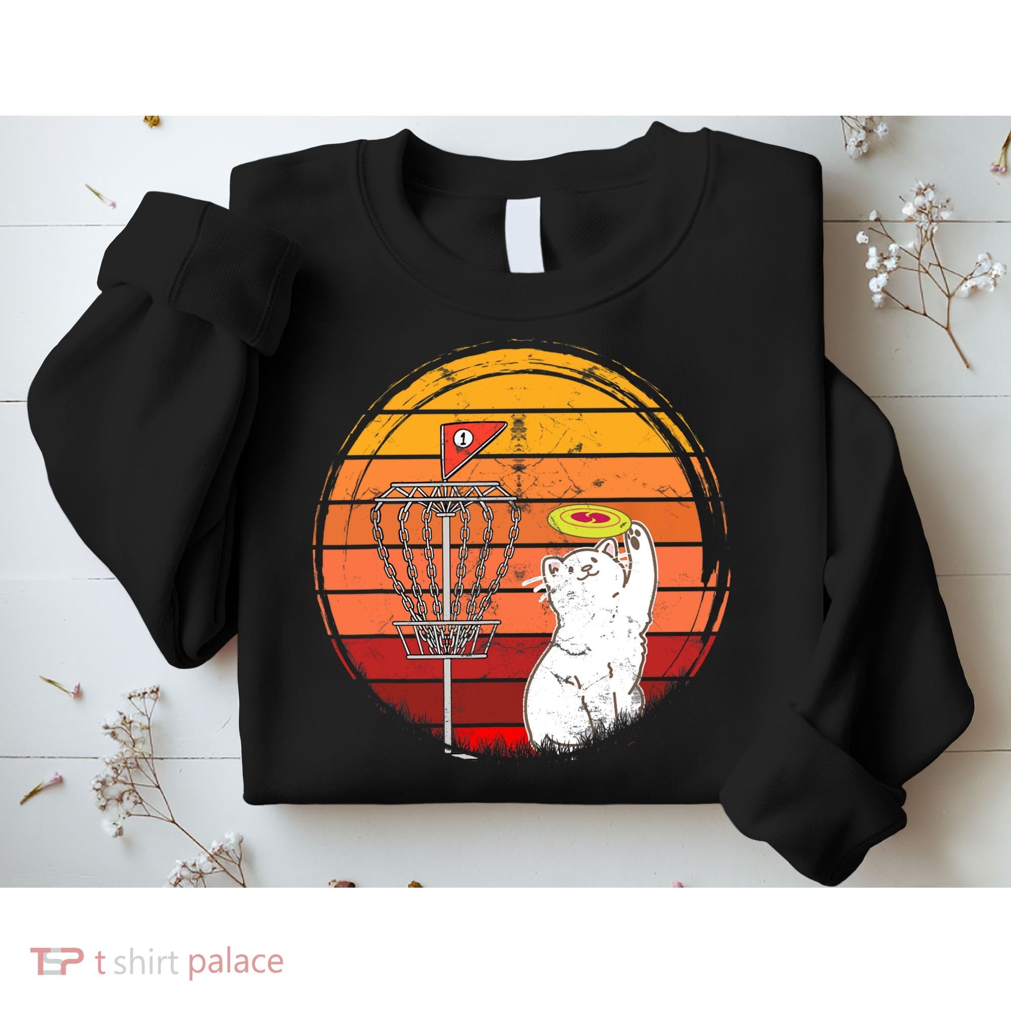 Disc Golf Frisbee Golf Disc Sport Players Cute Cat Lovers Sweatshirt