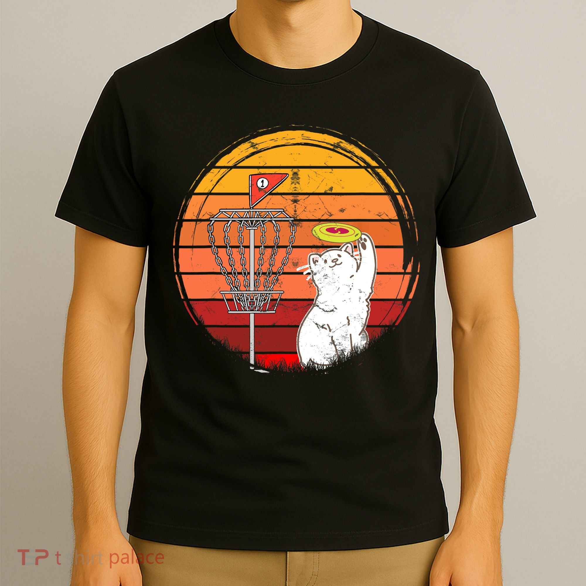Disc Golf Frisbee Golf Disc Sport Players Cute Cat Lovers T-Shirt