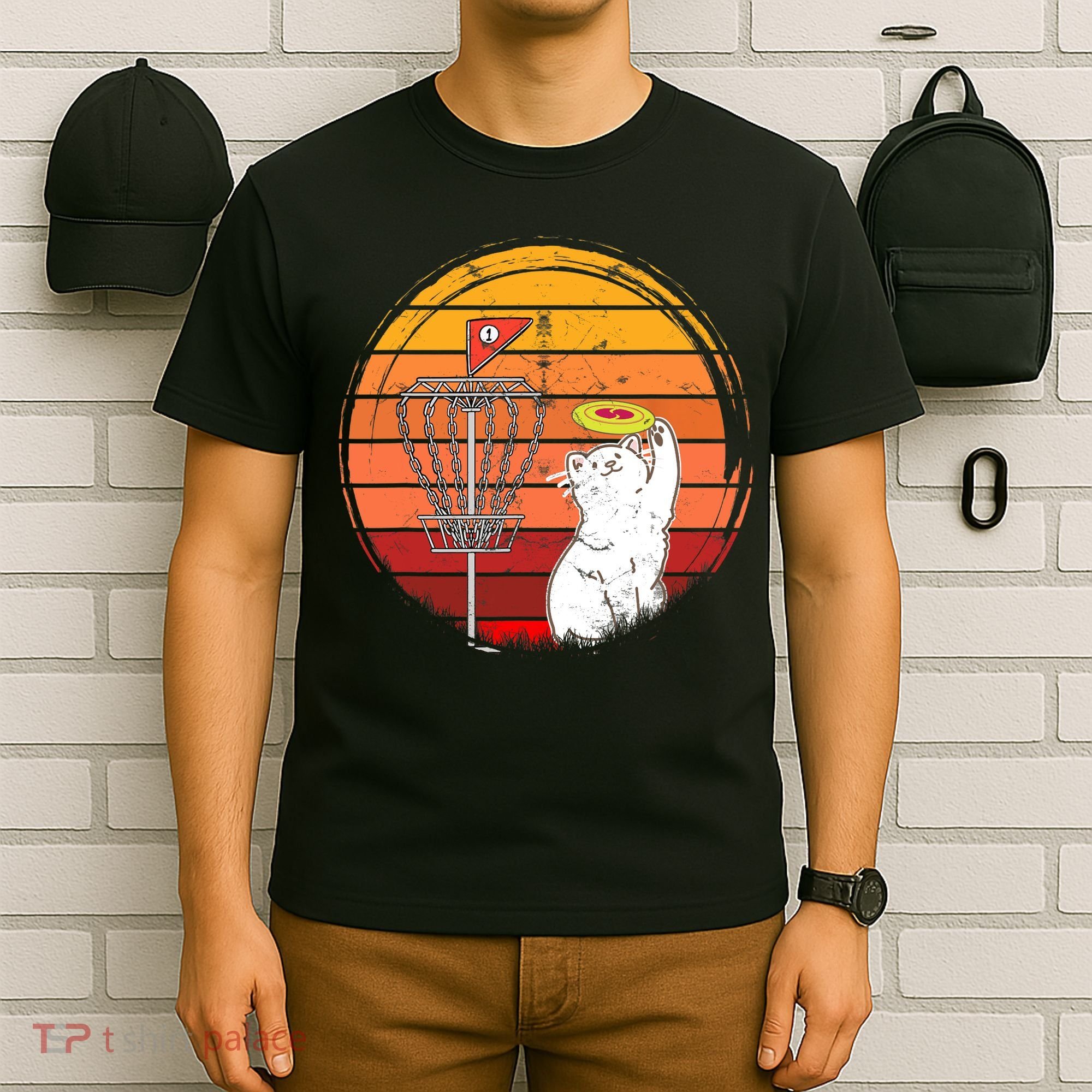 Disc Golf Frisbee Golf Disc Sport Players Cute Cat Lovers T-Shirt