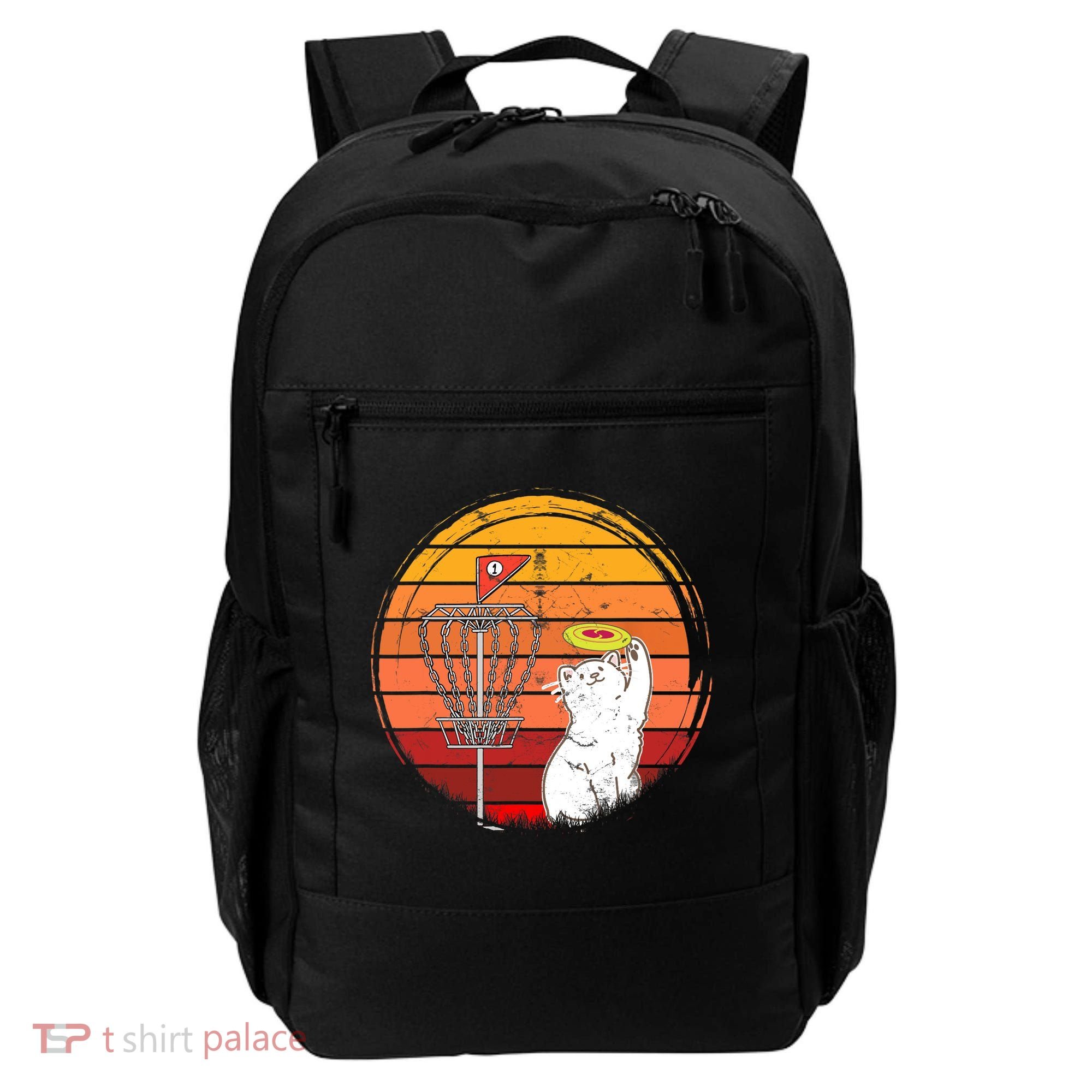 Disc Golf Frisbee Golf Disc Sport Players Cute Cat Lovers Backpack