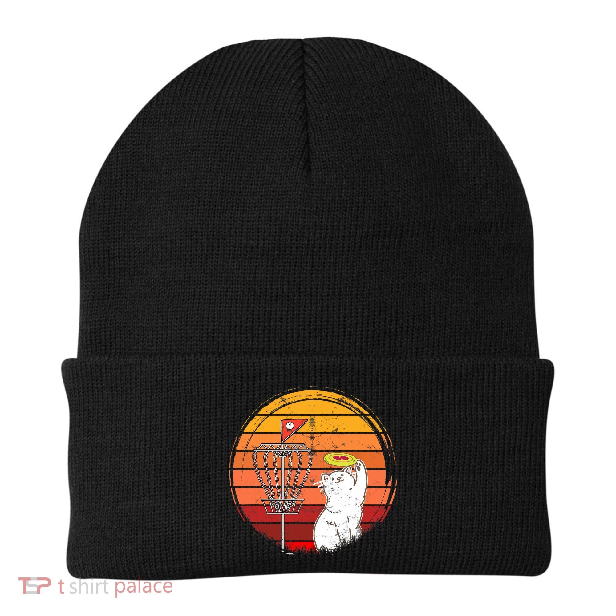 Disc Golf Frisbee Golf Disc Sport Players Cute Cat Lovers Beanie
