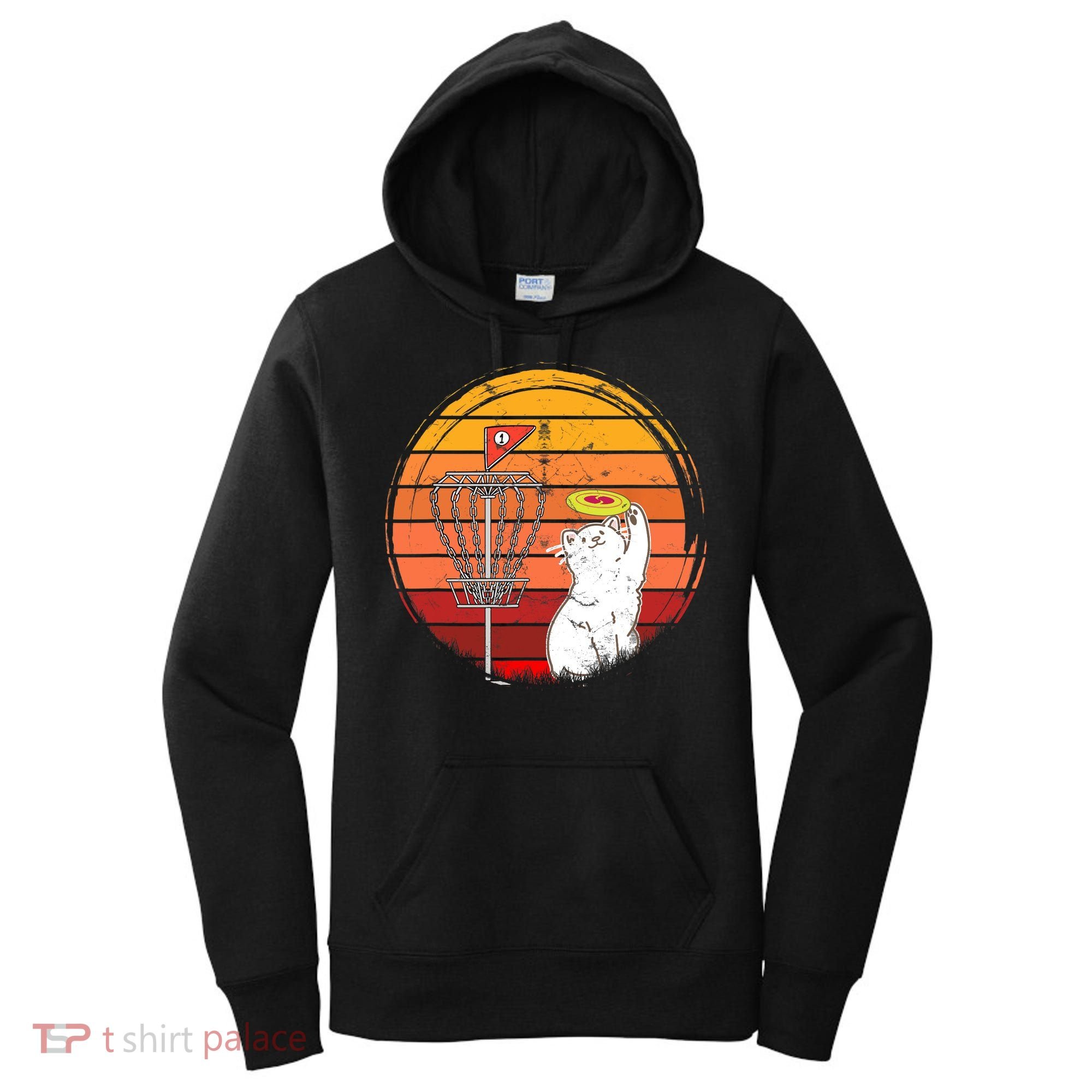 Disc Golf Frisbee Golf Disc Sport Players Cute Cat Lovers Women's Hoodie