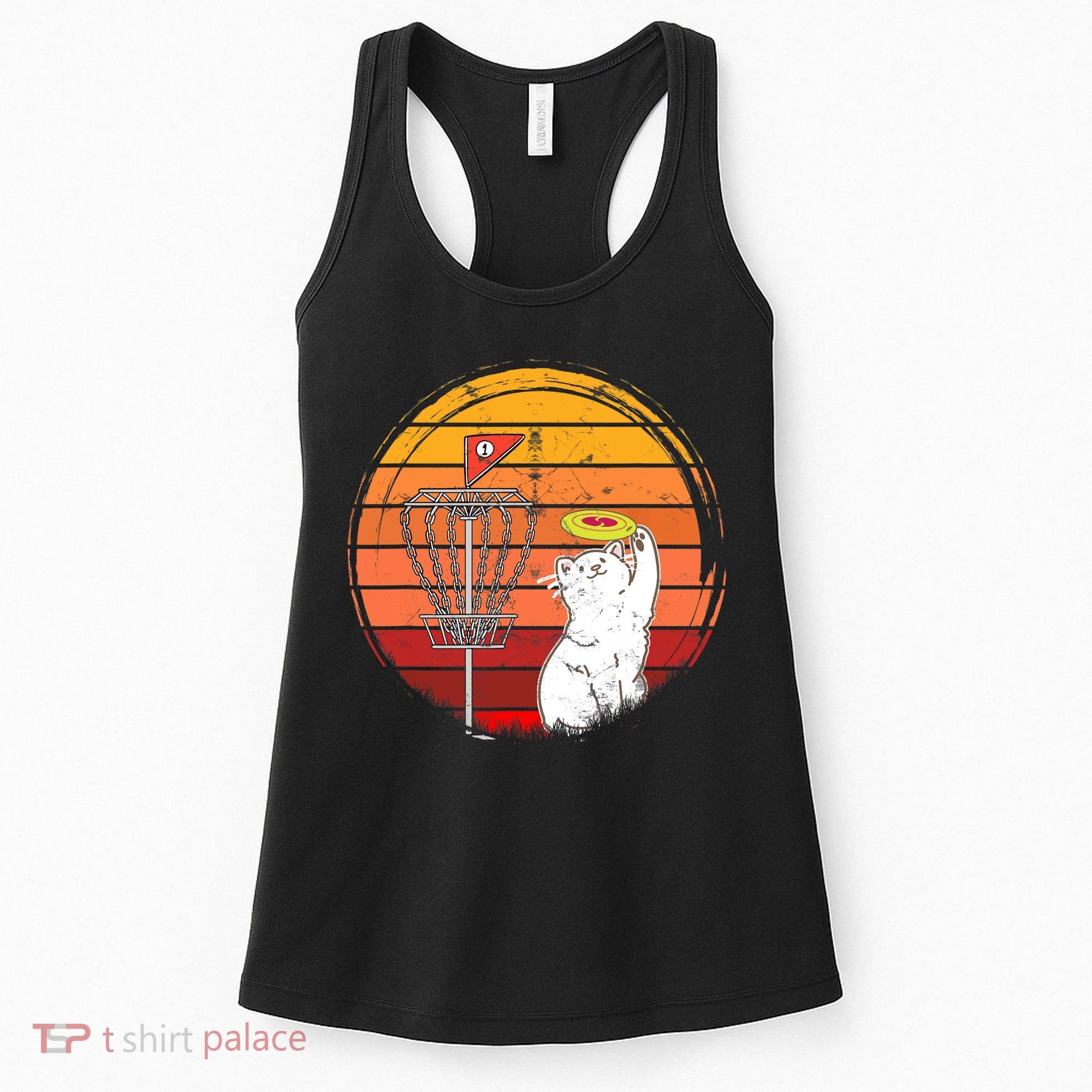 Disc Golf Frisbee Golf Disc Sport Players Cute Cat Lovers Women's Tank Top