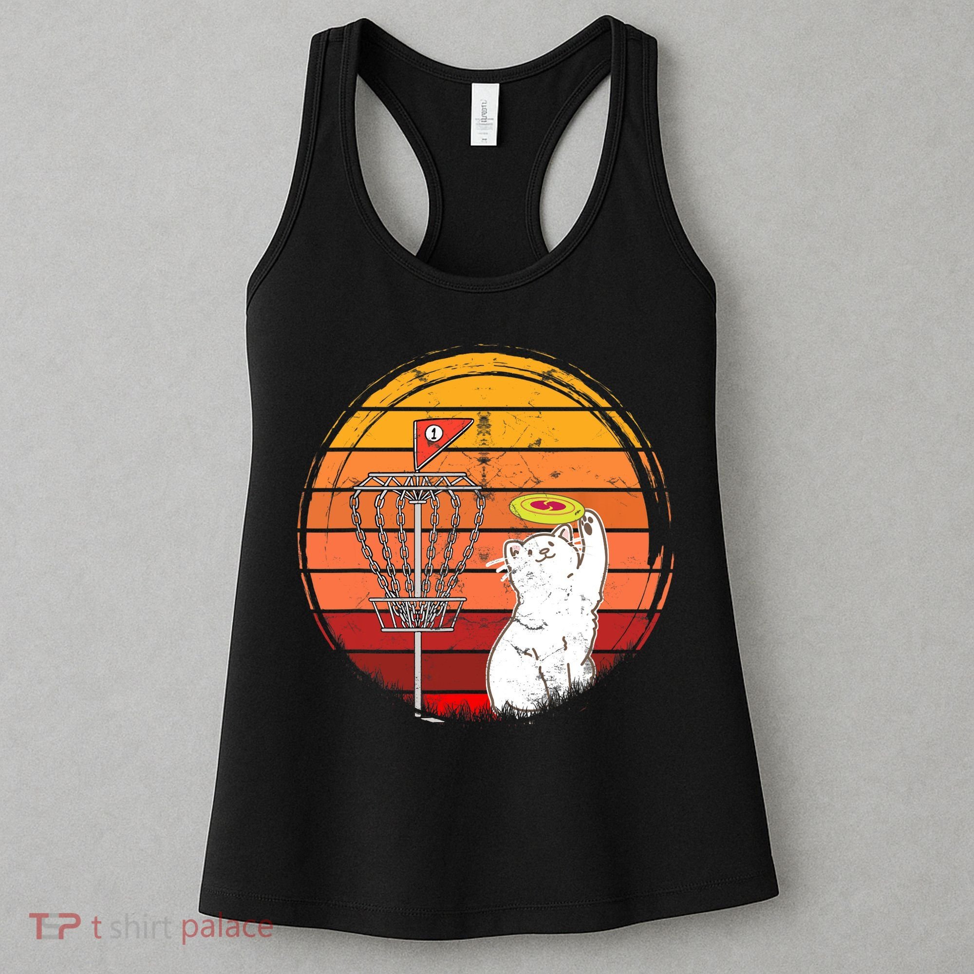 Disc Golf Frisbee Golf Disc Sport Players Cute Cat Lovers Women's Tank Top