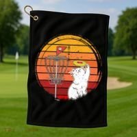 Disc Golf Frisbee Golf Disc Sport Players Cute Cat Lovers Golf Towel thumb 1