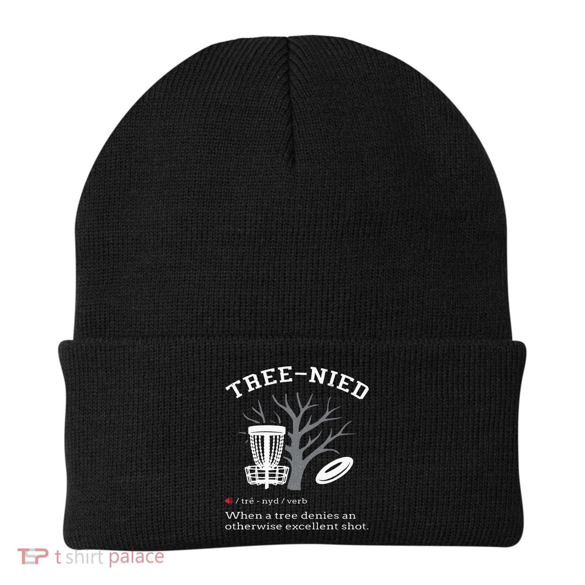Disc Golf Funny Stupid Tree Treenied III Beanie