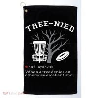 Disc Golf Funny Stupid Tree Treenied III Golf Towel thumb 0