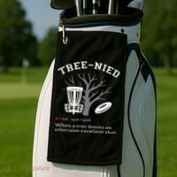 Disc Golf Funny Stupid Tree Treenied III Golf Towel thumb 2