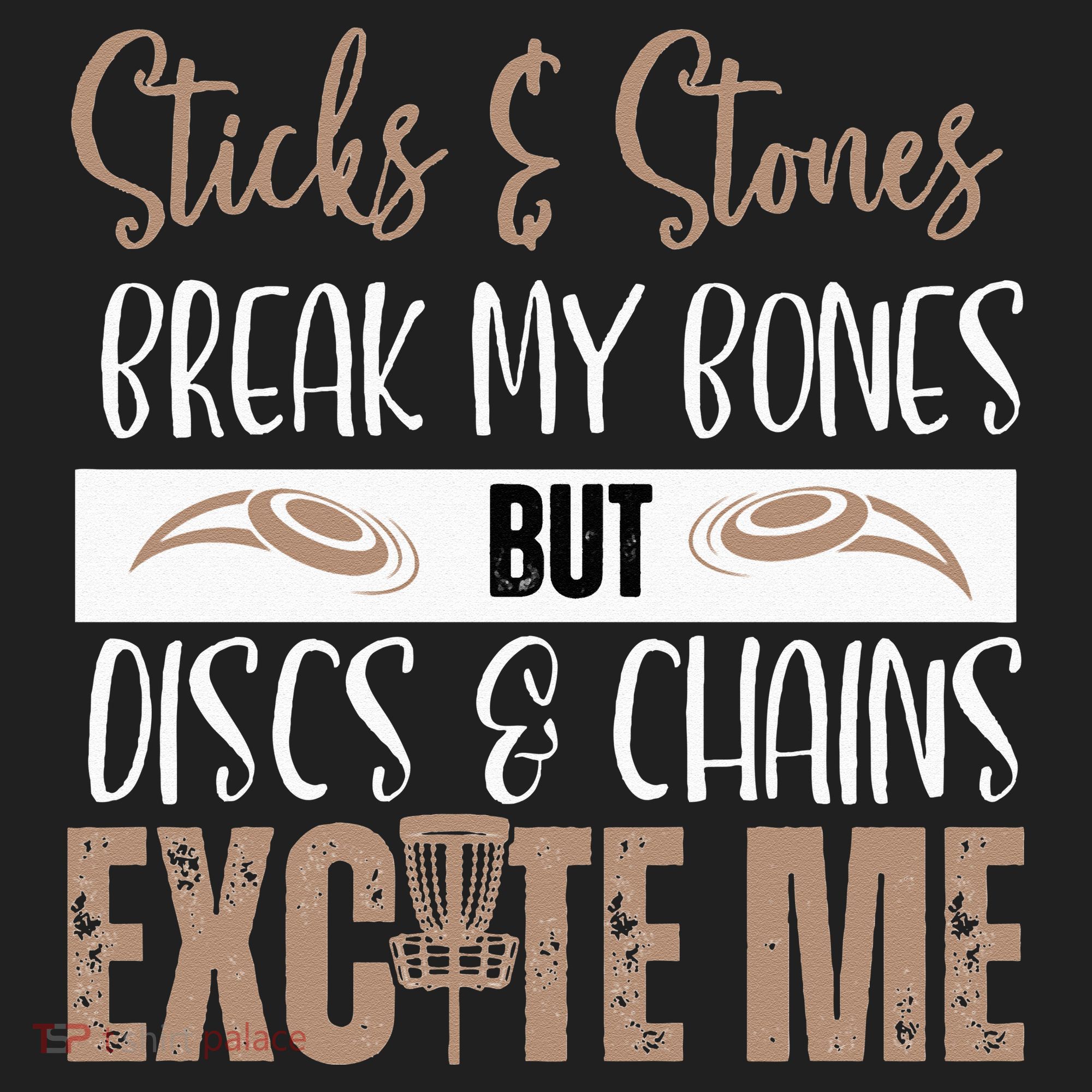 Disc Golf Funny Discs & Chains Excite Me Brown Women's Sweatshirt