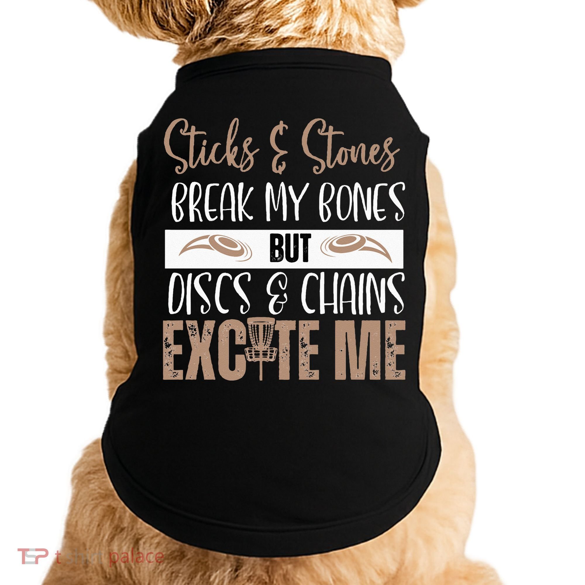 Disc Golf Funny Discs & Chains Excite Me Brown Doggie Tank