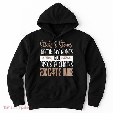 Disc Golf Funny Discs & Chains Excite Me Brown Hoodie