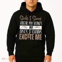 Disc Golf Funny Discs & Chains Excite Me Brown Hoodie thumb 2