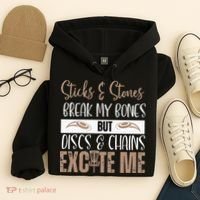 Disc Golf Funny Discs & Chains Excite Me Brown Hoodie thumb 4