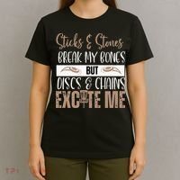 Disc Golf Funny Discs & Chains Excite Me Brown T-Shirt thumb 4