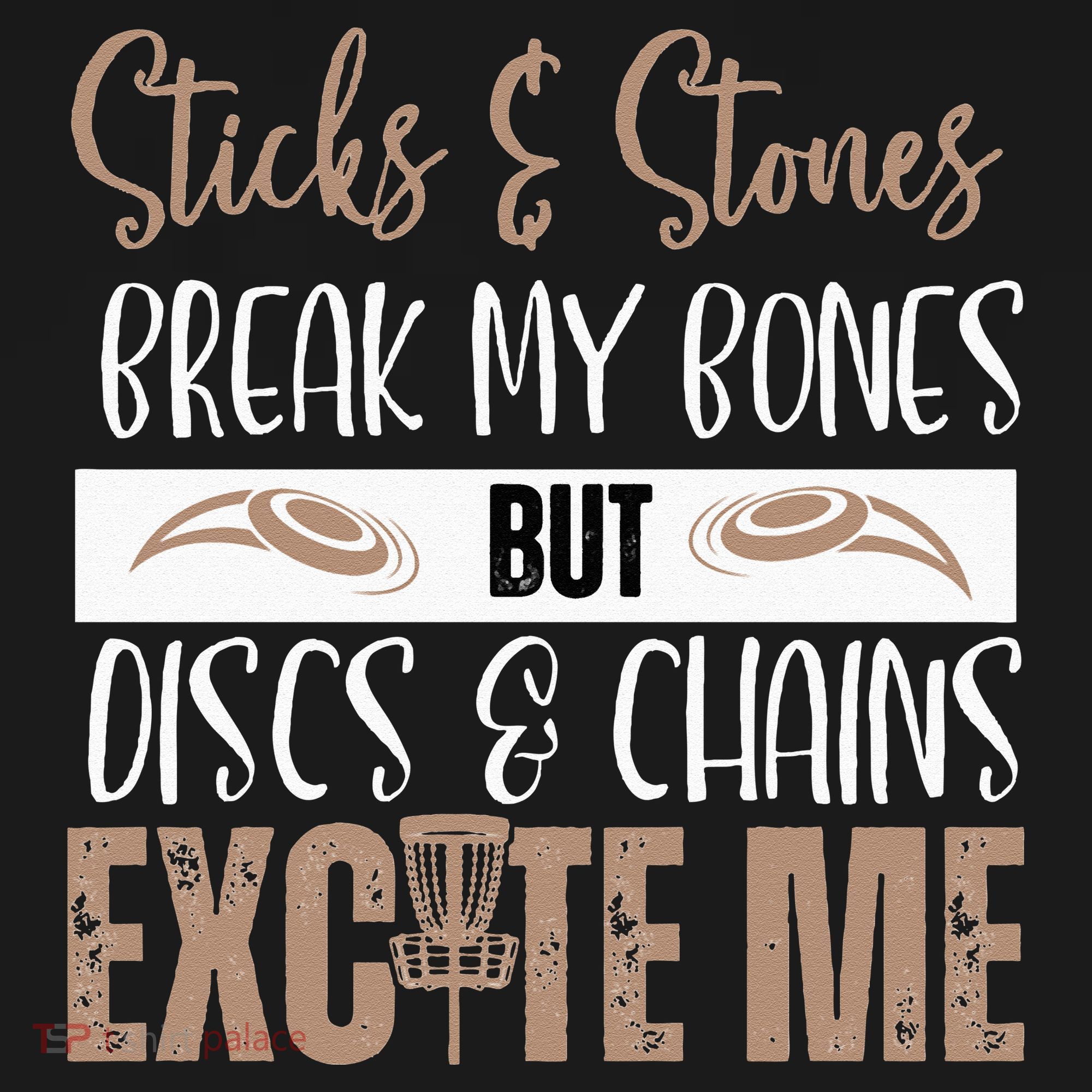 Disc Golf Funny Discs & Chains Excite Me Brown Pajama Set