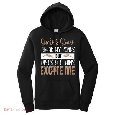 Disc Golf Funny Discs & Chains Excite Me Brown Women's Hoodie