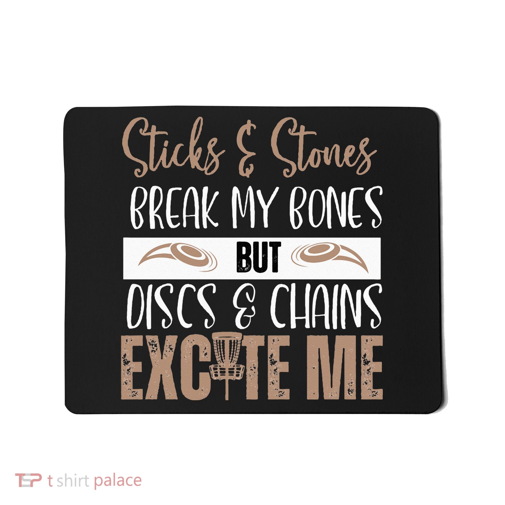 Disc Golf Funny Discs & Chains Excite Me Brown Mousepad