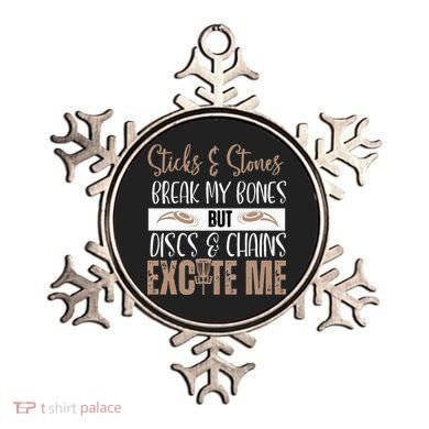 Disc Golf Funny Discs & Chains Excite Me Brown Ornament