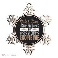 Disc Golf Funny Discs & Chains Excite Me Brown Ornament thumb 0