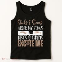 Disc Golf Funny Discs & Chains Excite Me Brown Tank Top thumb 2