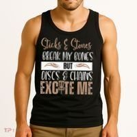 Disc Golf Funny Discs & Chains Excite Me Brown Tank Top thumb 3
