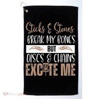 Disc Golf Funny Discs & Chains Excite Me Brown Golf Towel thumb 0