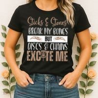 Disc Golf Funny Discs & Chains Excite Me Brown Women's T-Shirt thumb 2
