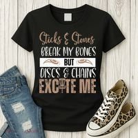 Disc Golf Funny Discs & Chains Excite Me Brown Women's T-Shirt thumb 3