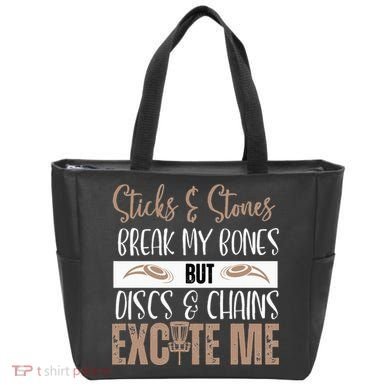 Disc Golf Funny Discs & Chains Excite Me Brown Tote Bag