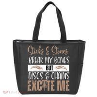 Disc Golf Funny Discs & Chains Excite Me Brown Tote Bag thumb 0
