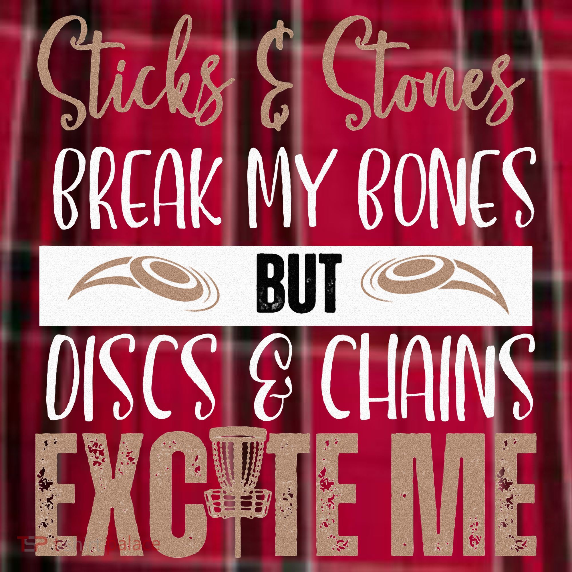 Disc Golf Funny Discs & Chains Excite Me Brown Men's Flannel Plaid Pajama Pants